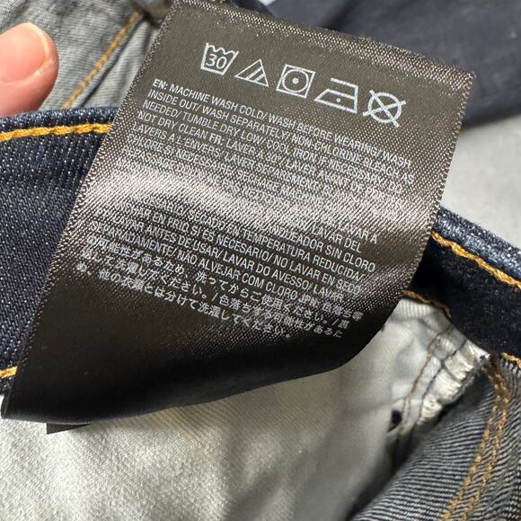 Volcom Vorta Jeans Mens 34 (35x30 ACTUAL) Slim Straight Blue Denim Dark Wash - Picture 7 of 10